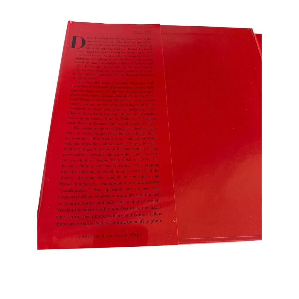 William Morrow Book Red Diana Vreeland Eleanor Dwight First Edition Fashion Bio